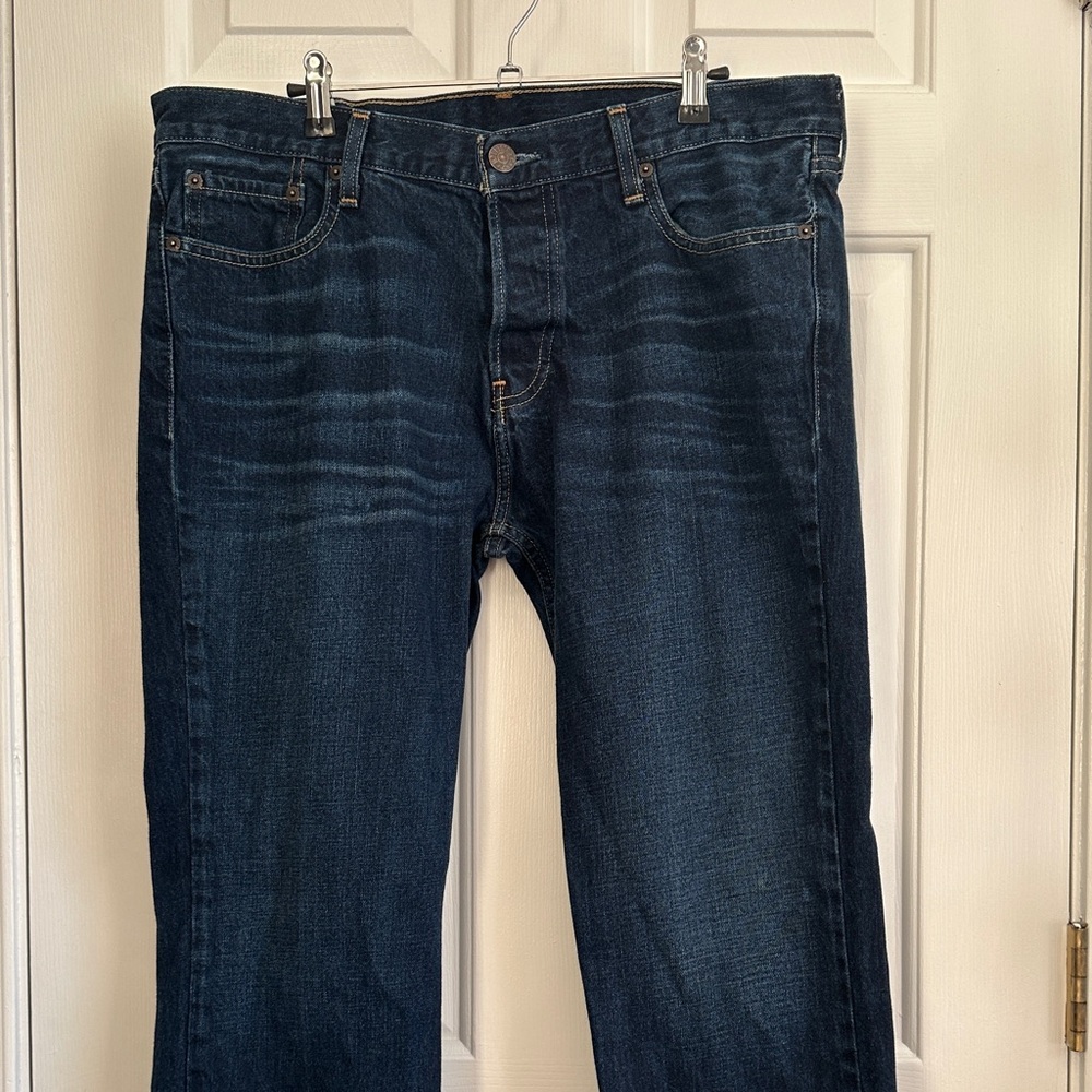 Hollister Men's Deep Blue Bootcut Jeans